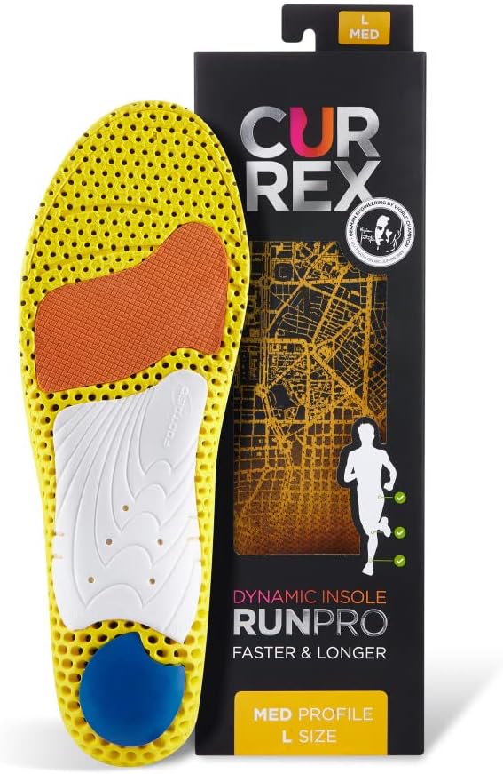 CURREX RunPro Insoles for Running Shoes, Arch Support Inserts to Help Reduce Fatigue, Prevent Injuries, Boost Performance for Men & Women (Medium Arch, Size XL)