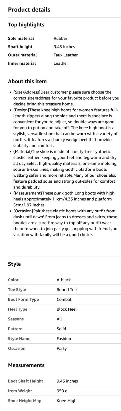 Womens Wedge Heel Ankle Boots Platform Zipper Punk Motorcycle Booties Chunky Block High Heel Round Toe Fashion Work Combat Boots Mid Calf For Women 1 10