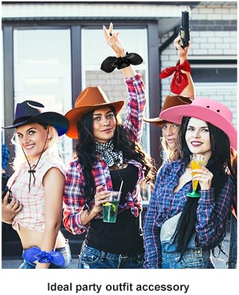 30 pieces western cowboy hat costume accessories paisley bandanna set cowgirl hats bulk for adult women men dress party